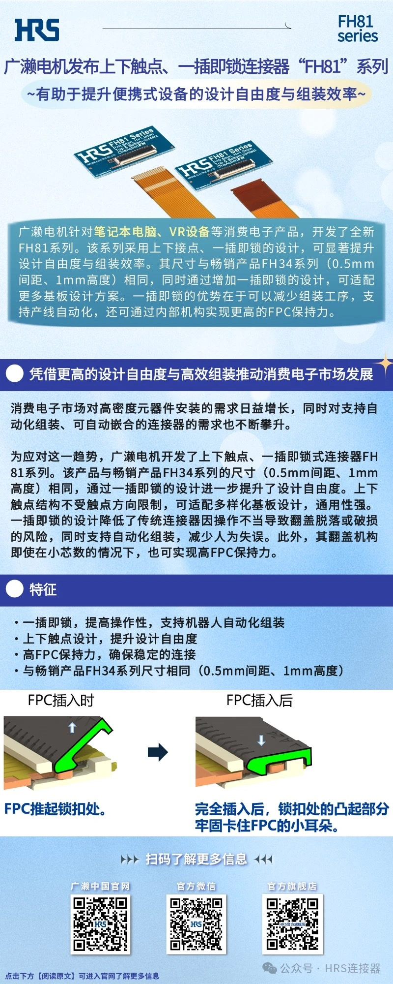 【新品發(fā)布】廣瀨電機發(fā)布上下觸點、一插即鎖連接器“FH81”系列